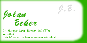 jolan beker business card